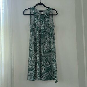 Green and white summer dress